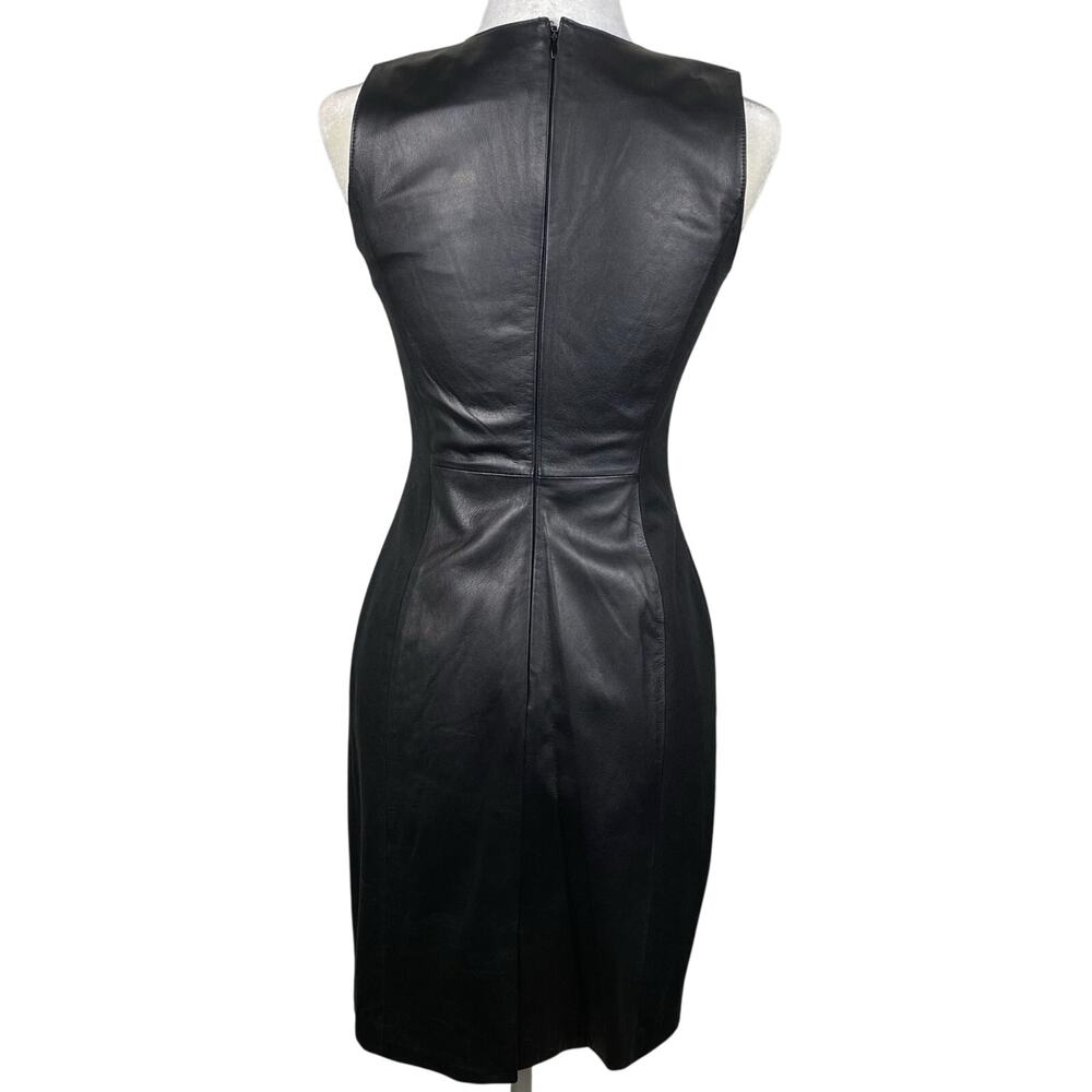 Banana Republic Black Sheath Midi Dress V-Neck Sleeveless - Picture 2 of 14